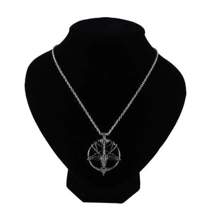 3x Inverted Pentagram Goat Head Pendant Necklace