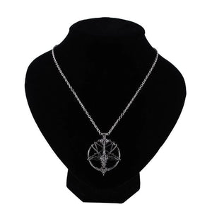 5x Inverted Pentagram Goat Head Pendant Necklace