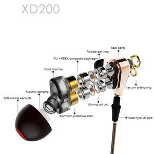 3x XD200 Multi Driver Deep Bass Noise Isolating Professional Earbuds